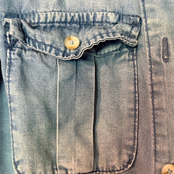 Blue Denim Button Down Shirt - Picture 4 of 6